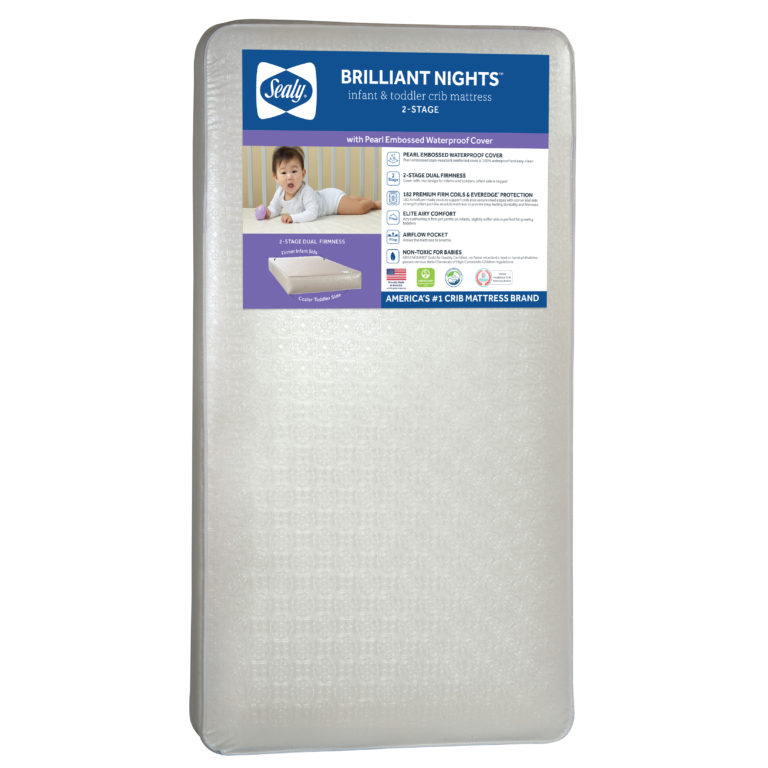 Sealy Brilliant Nights 2-Stage Crib and Toddler Mattress - White