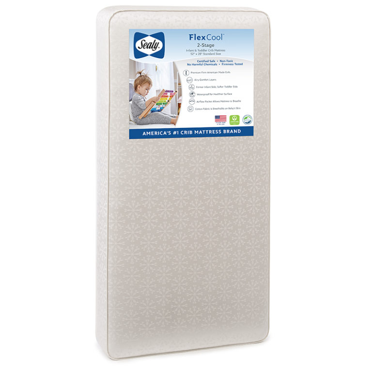 51.63 X 27.25 Sealy Baby Posture Perfect 2-Stage Dual Firmness Hybrid Waterproof Standard Toddler & Baby Crib Mattress Soybean Memory Foam & 150 Premium Coils 