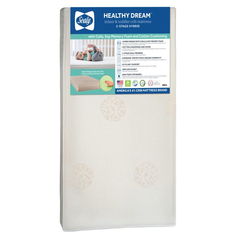 Sealy Healthy Dream Hybrid 2-Stage Crib and Toddler Mattress - White