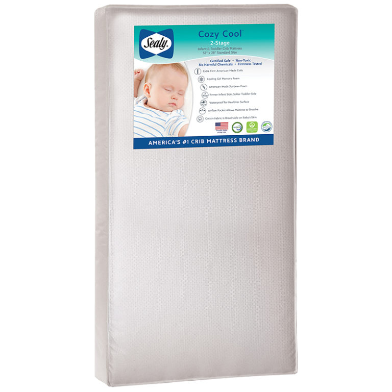 Sealy Cozy Cool Hybrid 2-Stage Coil & Gel Crib Toddler Mattress