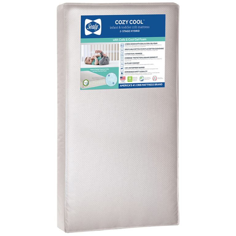 Sealy Cozy Cool Hybrid 2-Stage Coil & Gel Crib Toddler Mattress