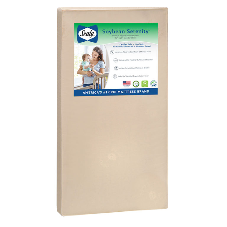 Sealy Nature Couture Soybean Serenity Crib and Toddler Mattress - White