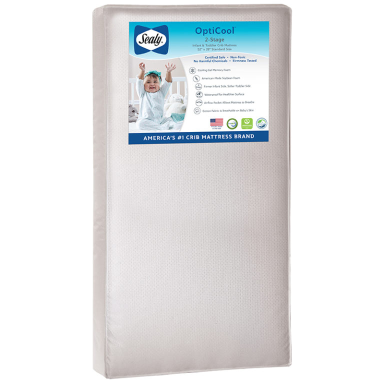 Sealy OptiCool 2-Stage Crib and Toddler Mattress - White