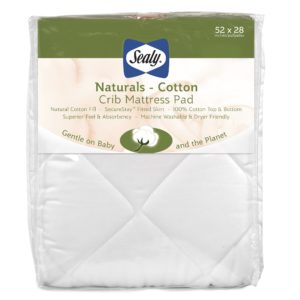Sealy Naturals Cotton Fitted Crib and Toddler Mattress Pad Cover_ed003-qcx