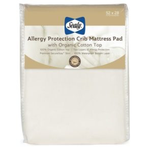 Sealy Allergy Protection Fitted Crib Mattress Pad with Organic Cotton Top_ed014-qgx