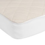 Snug fit corners of the Sealy Quilted Fitted Crib Mattress Pad