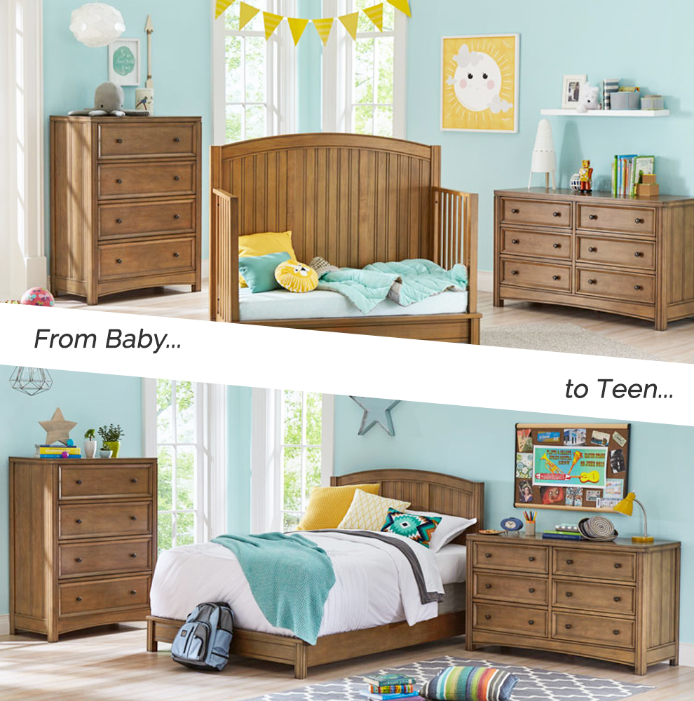 Nursery transition from crib to toddler to day bed