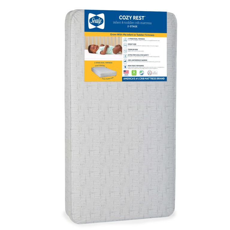  Sealy Cozy Rest 2-Stage Crib and Toddler Mattress