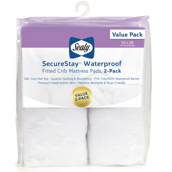 Sealy Secure Stay Waterproof Crib Mattress Pad Sealy Baby