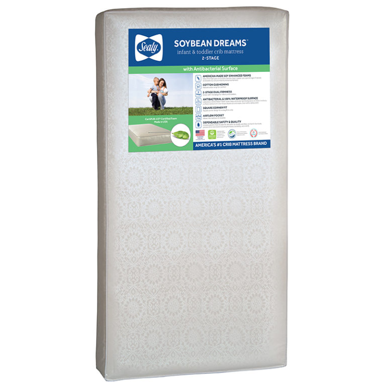 Sealy Soybean Dreams Antibacterial 2-Stage Crib and Toddler Mattress
