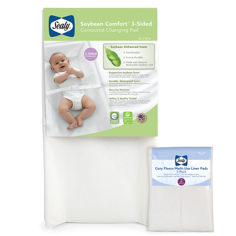 Sealy Soybean Comfort Changing Pad + Multi-Use Pads Value Bundle