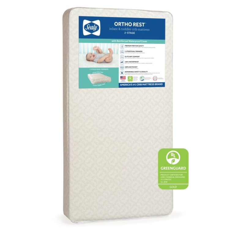 Sealy Ortho Rest 2-Stage Crib and Toddler Mattress - Paisley Grey