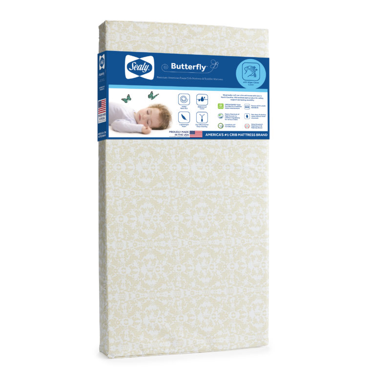 Sealy Butterfly Posture Support Crib and Toddler Mattress