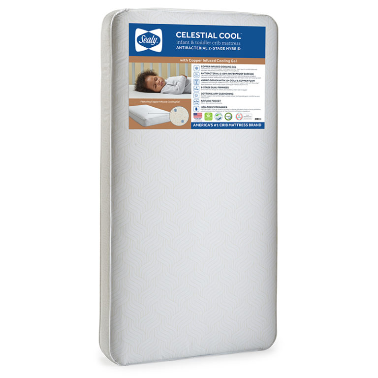 Sealy Celestial Cool Antibacterial 2-Stage Hybrid Crib and Toddler Mattress
