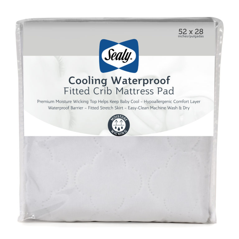 Sealy Moisture Wicking Cooling Waterproof Crib Mattress Pad