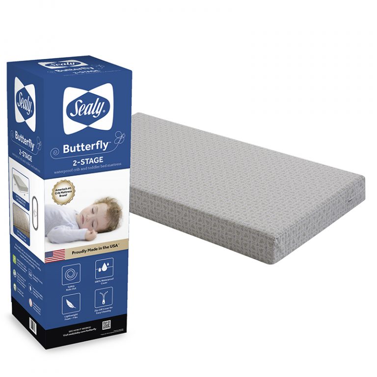 Sealy Butterfly 2-Stage Antibacterial | Crib Mattress | Sealy Baby