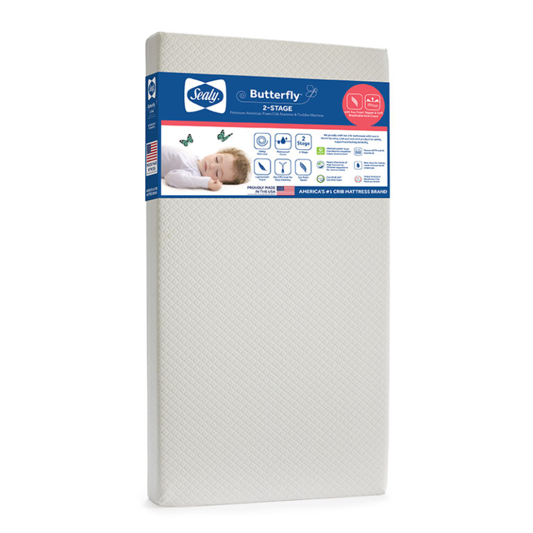 Sealy Butterfly 2-Stage Breathable Knit Crib and Toddler Mattress - Brushed Knit