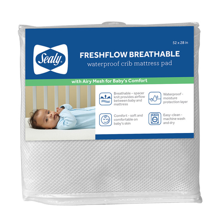 Sealy® FreshFlow™ Breathable Waterproof Crib Mattress Pad