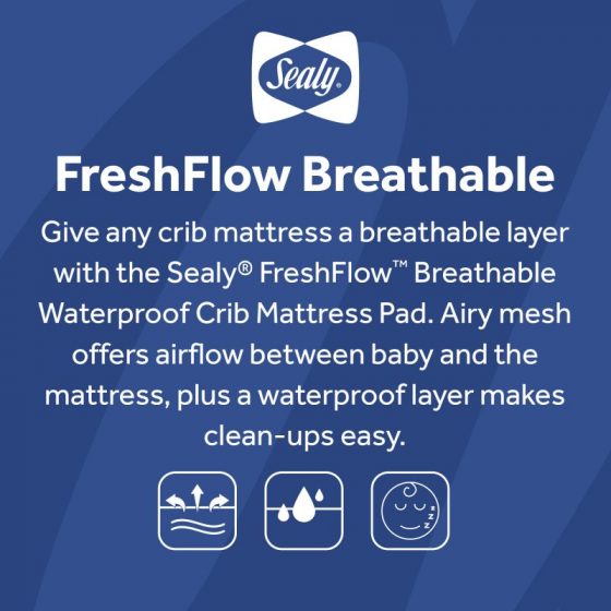 Sealy® FreshFlow™ Breathable Crib Mattress Pad Sealy