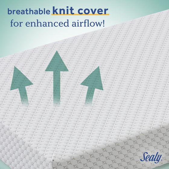Sealy Baby Cool Comfort Premier 2-Stage Lightweight Waterproof Standard Toddler & Baby Crib Mattress